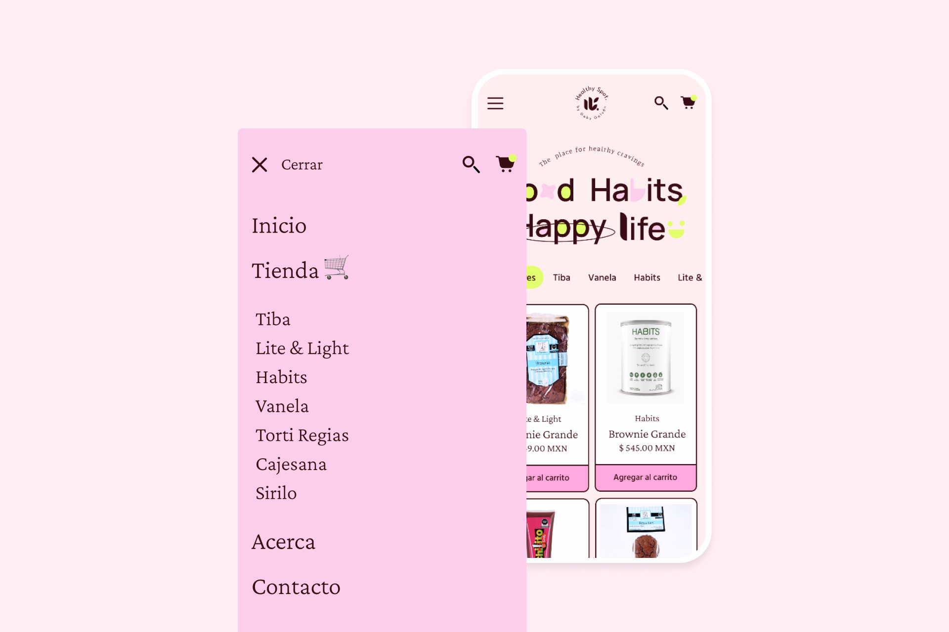 Interfaz de menú de NDO Healthy Spot