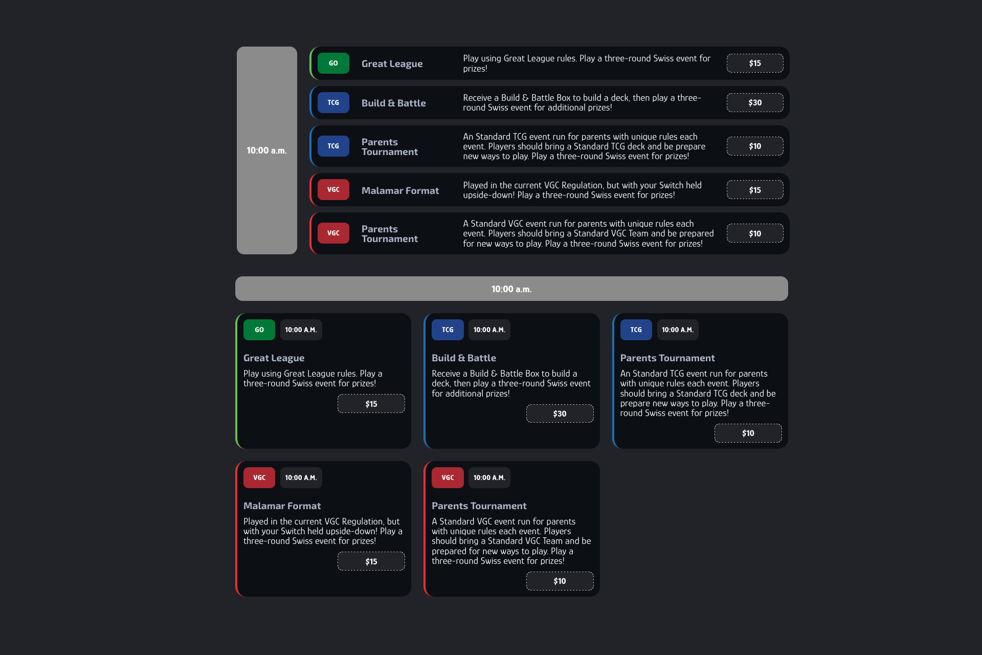 LAIC 2025 side cards